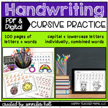 Preview of Cursive Alphabet Handwriting Practice | PDF & DIGITAL for Distance Learning