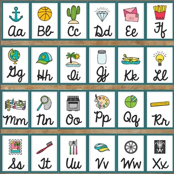 Cursive Alphabet Posters by Exceptional Thinkers | TPT