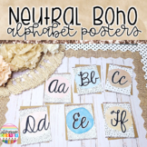 Cursive Alphabet Posters Boho Classroom Decor Neutral Modern