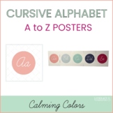 Cursive Alphabet Posters Calming Colors