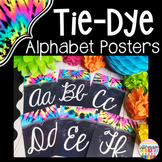 Cursive Alphabet Posters Tie Dye Retro Classroom Decor