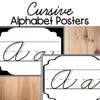 Preview of Cursive Alphabet Posters Zaner-Bloser BLACK AND WHITE
