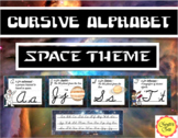 Cursive Alphabet Poster Banner for Space Themed Class Deco