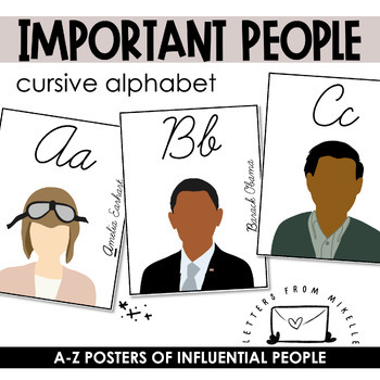 Preview of Cursive Alphabet Posters of Important People | Famous & Influential People