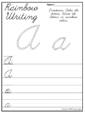 Cursive Alphabet Rainbow Writing Worksheets. 1st-3rd Grade