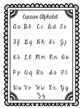 Preview of Cursive Alphabet Sheet
