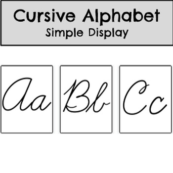 Preview of Cursive Alphabet Simple Display