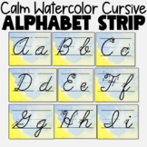 Cursive Alphabet Strip - Watercolor Theme for Classroom Decor