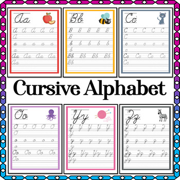 Cursive Alphabet Trace And Write by Happy Class Goals | TPT