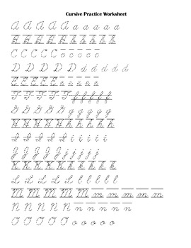 Cursive Alphabet Traceable Practice by Middle Grades Mania ...