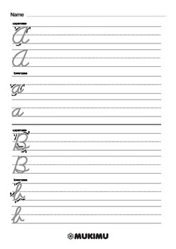Cursive Alphabet | Tracing Guide Workbook by MUKIMU Online | TPT