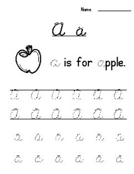 Cursive Alphabet Tracing Practice Worksheets/ Homework 3rd, 4th Grade