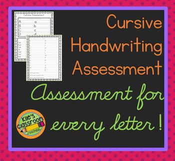 Preview of Cursive Assessment  - Improve Your Cursive Writing