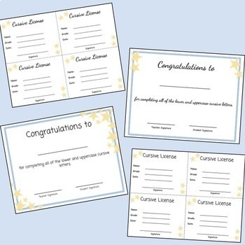 Preview of Cursive Certificate