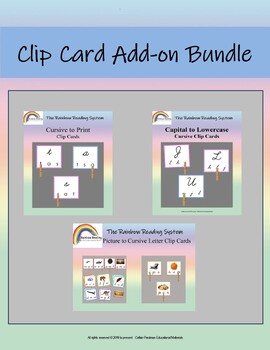 Preview of Cursive Clip Cards Bundle