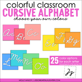 Cursive Colorful Classroom Alphabet Line - Choose Your Own Colors