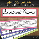 Cursive Desk Strips : Editable Name Plates