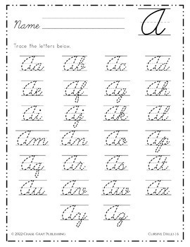 Cursive Drills Handwriting Workbook A-Z (uppercase & lowercase) | TPT