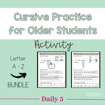 Preview of Cursive Handwriting A to Z and Sentence Writing Practice Bundle