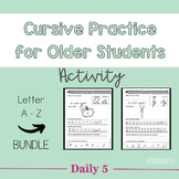 Cursive Handwriting A to Z and Sentence Writing Practice Bundle