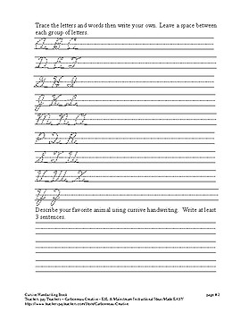 Cursive Handwriting Book by Carbonneau Creative | TPT