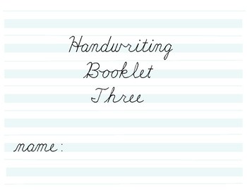 Preview of Cursive Handwriting Booklet Three