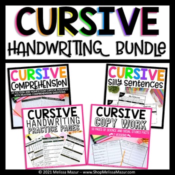 Preview of Cursive Handwriting Practice Pages - BUNDLE