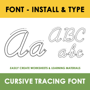 Preview of Cursive Handwriting, Cursive Fonts, Cursive Tracing, Cursive Tracing Worksheets