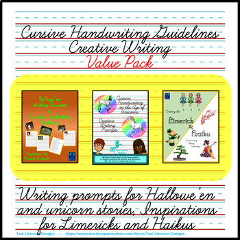Cursive Handwriting Guidelines Creative Writing Value Pack BUNDLE