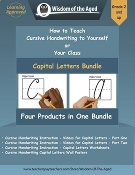 Preview of Handwriting Distance Learning- Capitals Videos, Worksheets, and Wall Posters