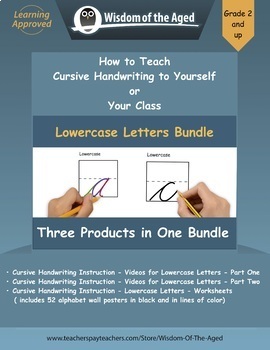 Preview of Handwriting Distance Learning- Lowercase Videos, Worksheets, and Wall Posters