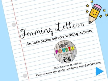 Preview of Cursive Handwriting Interactive Web Quest | Not Editable