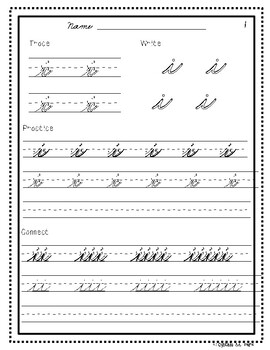 Cursive Handwriting Learning Sheets by Cindy Park | TpT