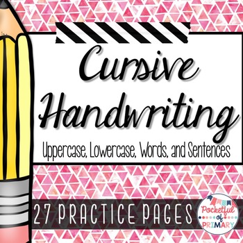 Cursive Handwriting PRACTICE PAGES by Pocketful of Primary | TPT