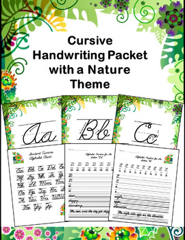 Preview of Cursive Handwriting Packet with a Nature Theme