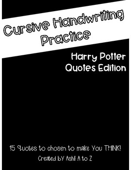 Preview of Cursive Handwriting Practice: 15 Quotes from Harry Potter