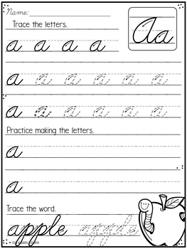 Cursive Handwriting Practice by Berry Creative | TpT