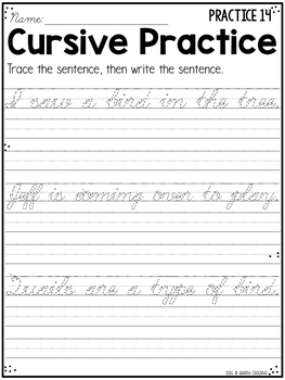 Cursive Handwriting Practice by Berry Creative | TPT