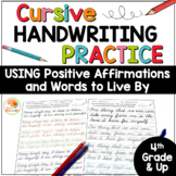 Cursive Handwriting Practice: Daily Writing Positive Affir