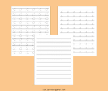 Cursive Handwriting Practice A-Z Tracing Worksheets Alphabet Writing Paper