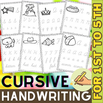 Preview of Cursive Handwriting Practice | Alphabet A to Z Cursive Writing Practice | Abc..