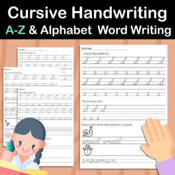 Preview of Cursive Handwriting Practice / Back To School Activity 