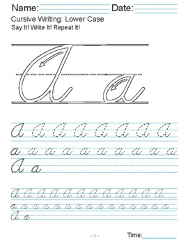 Cursive Handwriting Practice Book - Cursive Handwriting Practice Sheets PDF