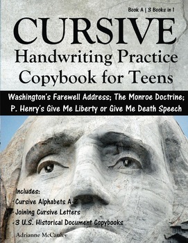 Preview of Cursive Handwriting Practice Copybook for Teens