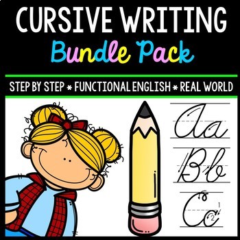 Preview of Cursive Handwriting Practice - Life Skills - Writing - Special Education BUNDLE