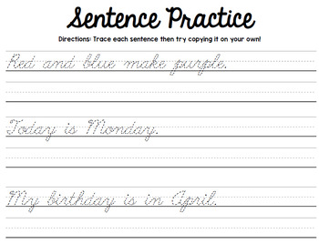 Cursive Handwriting Practice - Life Skills - Writing - Special ...