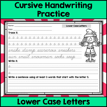 Cursive Handwriting Practice - Lower Case Letters | Distance Learning