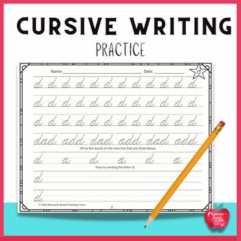 Preview of Step-by-Step Cursive Handwriting Practice Packet | No-Prep Printable