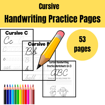 Cursive Handwriting Practice Pages by Mr Addy | TPT