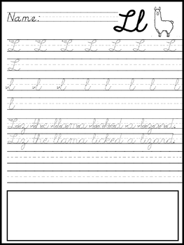 Cursive Handwriting Practice Pages by Jennifer Custer | TpT